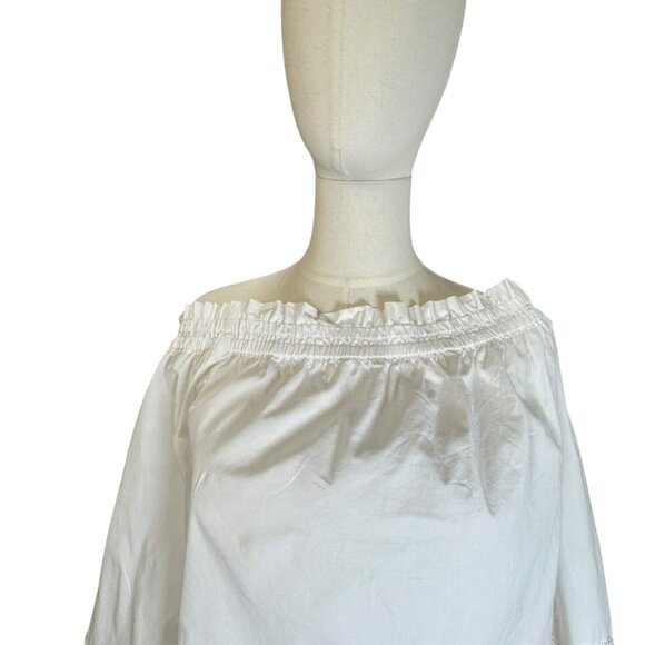 Ramy Brook Quinn Embroidered Off-Shoulder White Cotton Top Size M NWT Boho - Picture 3 of 9